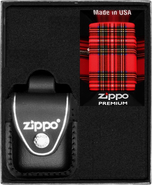 Zestaw ZIPPO Zapalniczka RED PLAID DESIGN Prezentowy No3