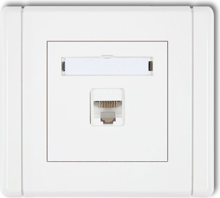 Karlik Gniazdo komputerowe Logo pojedyncze 1xRJ45 biały (FGK-1)