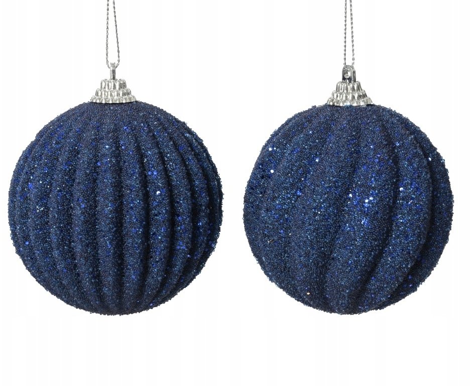 Bombka choinkowa piankowa dekorowana granatowa 8cm 1szt