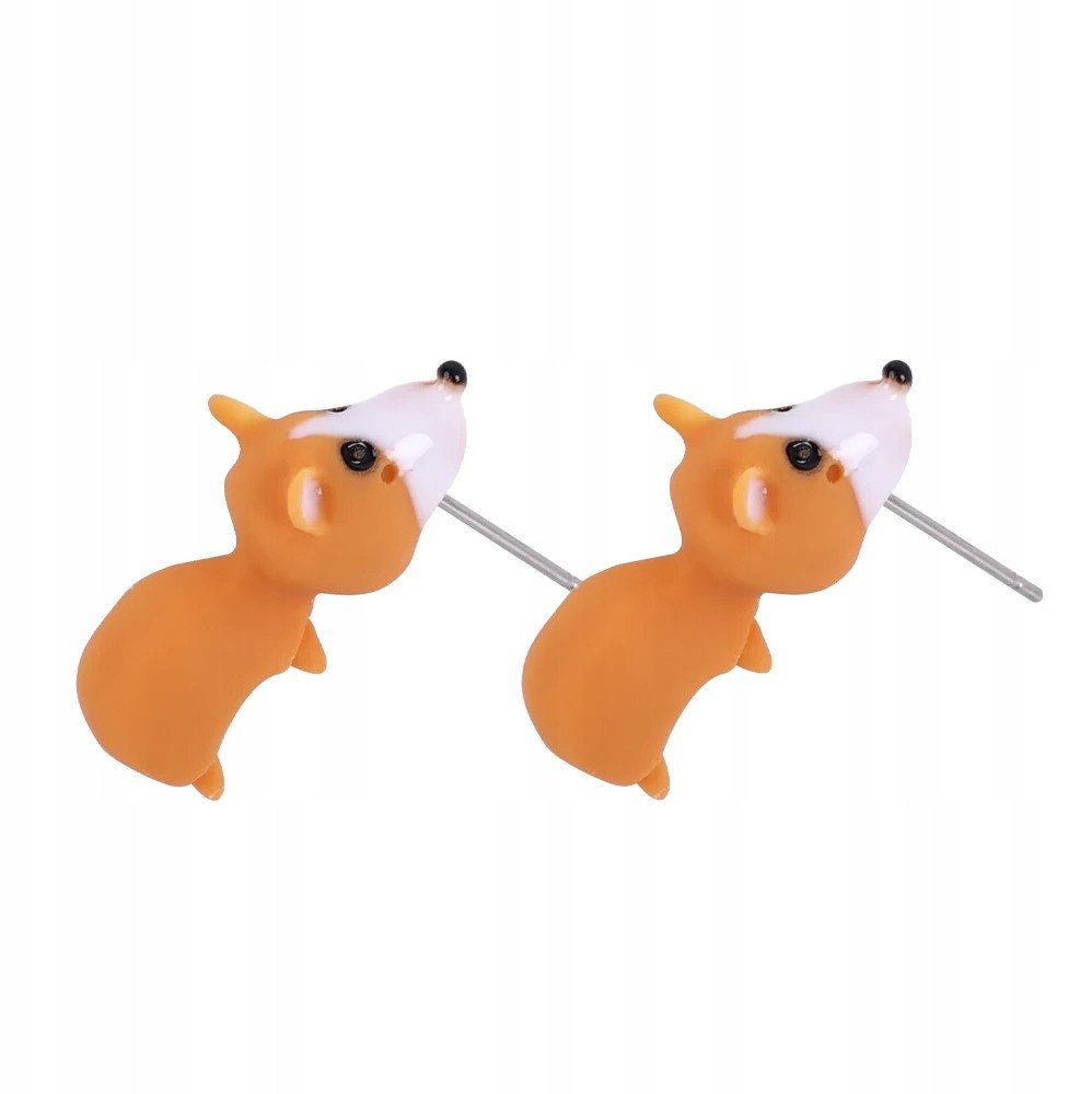 Kolczyki damskie 3D Modele ZWIERZĄT UROCZE Pies PIESEK Corgi