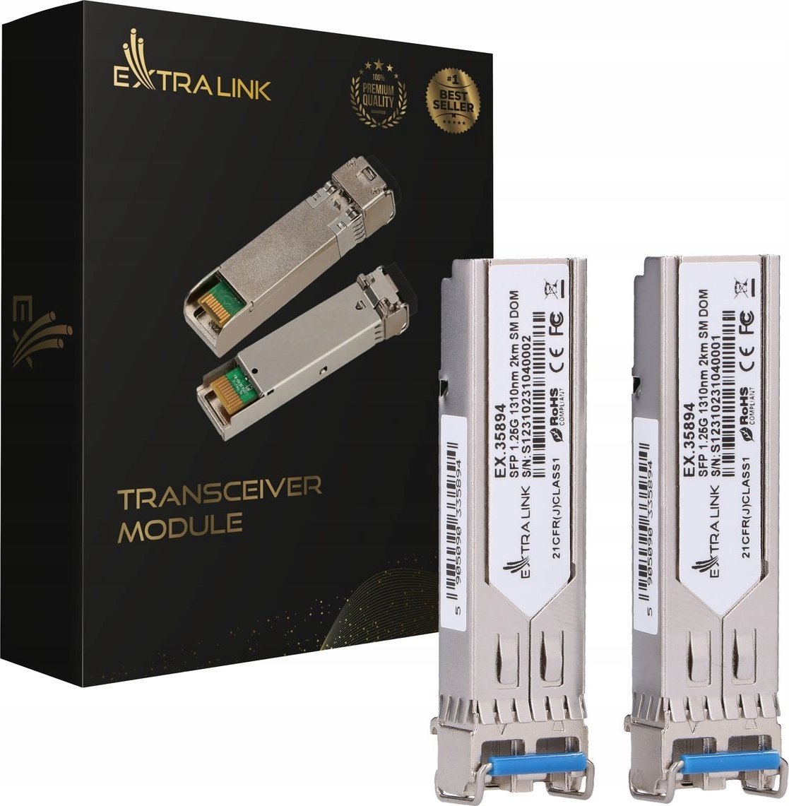 Moduł SFP ExtraLink EXTRALINK SFP 1.25G 1310NM 2KM SM DOM 2-PACK