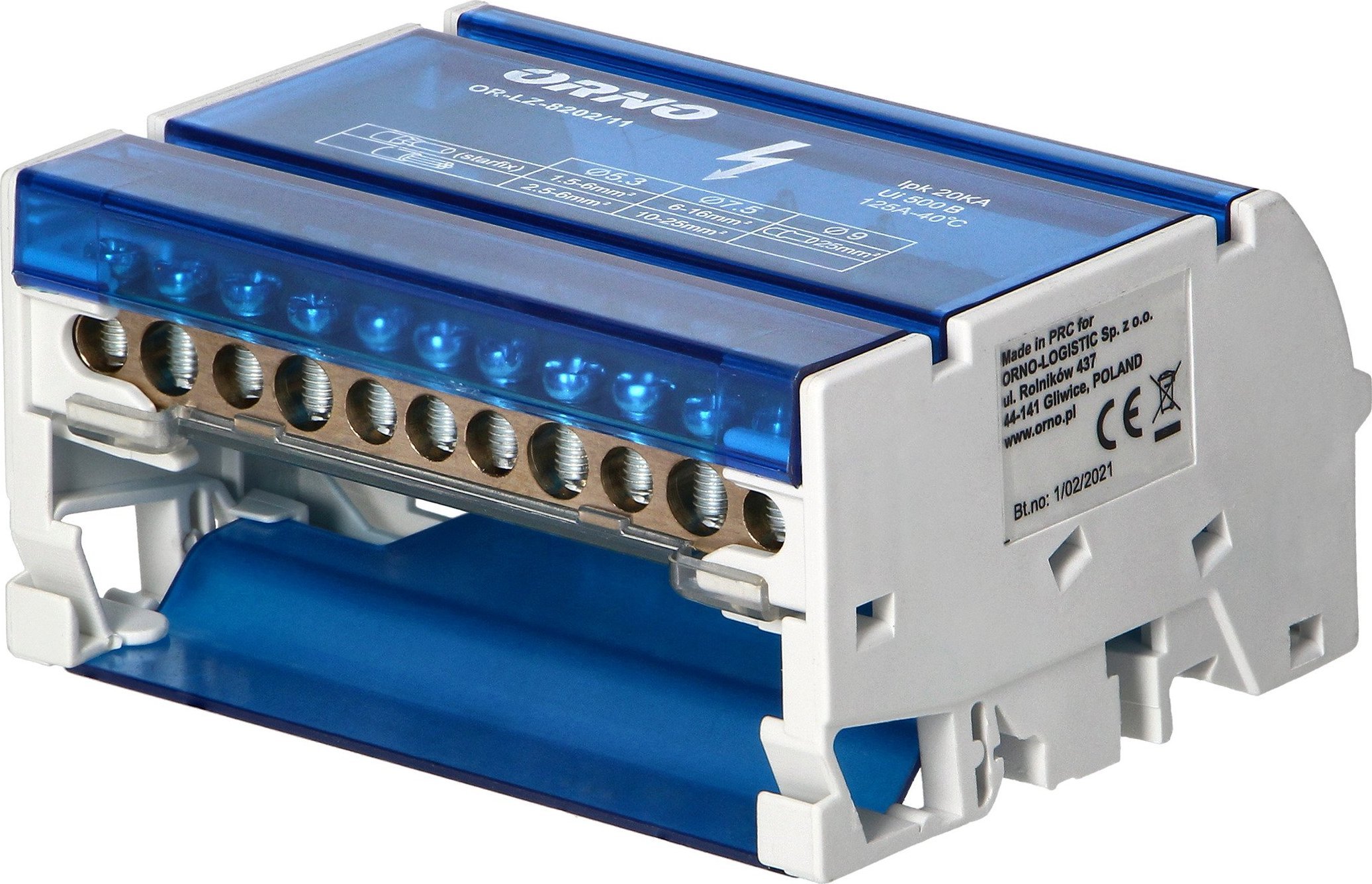 Orno Blok rozdzielczy 4-rzędowy, 11 przewodów