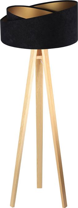 Lampa podłogowa Lumes Czarno-sosnowa lampa stojąca trójnóg- EXX253-Agra