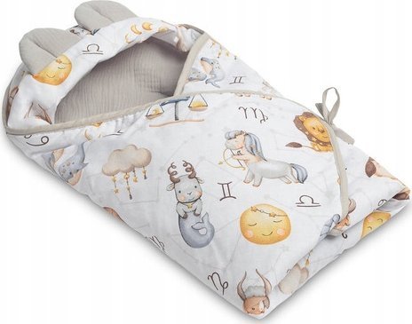 Sensillo OTULACZ MUŚLINOWY DO FOTELIKA - ZODIAK SZARY