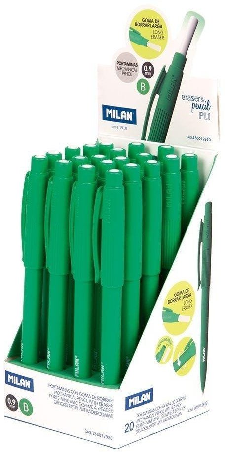 Ołówek automatyczny B 0,9mm zielony (20szt) MILAN