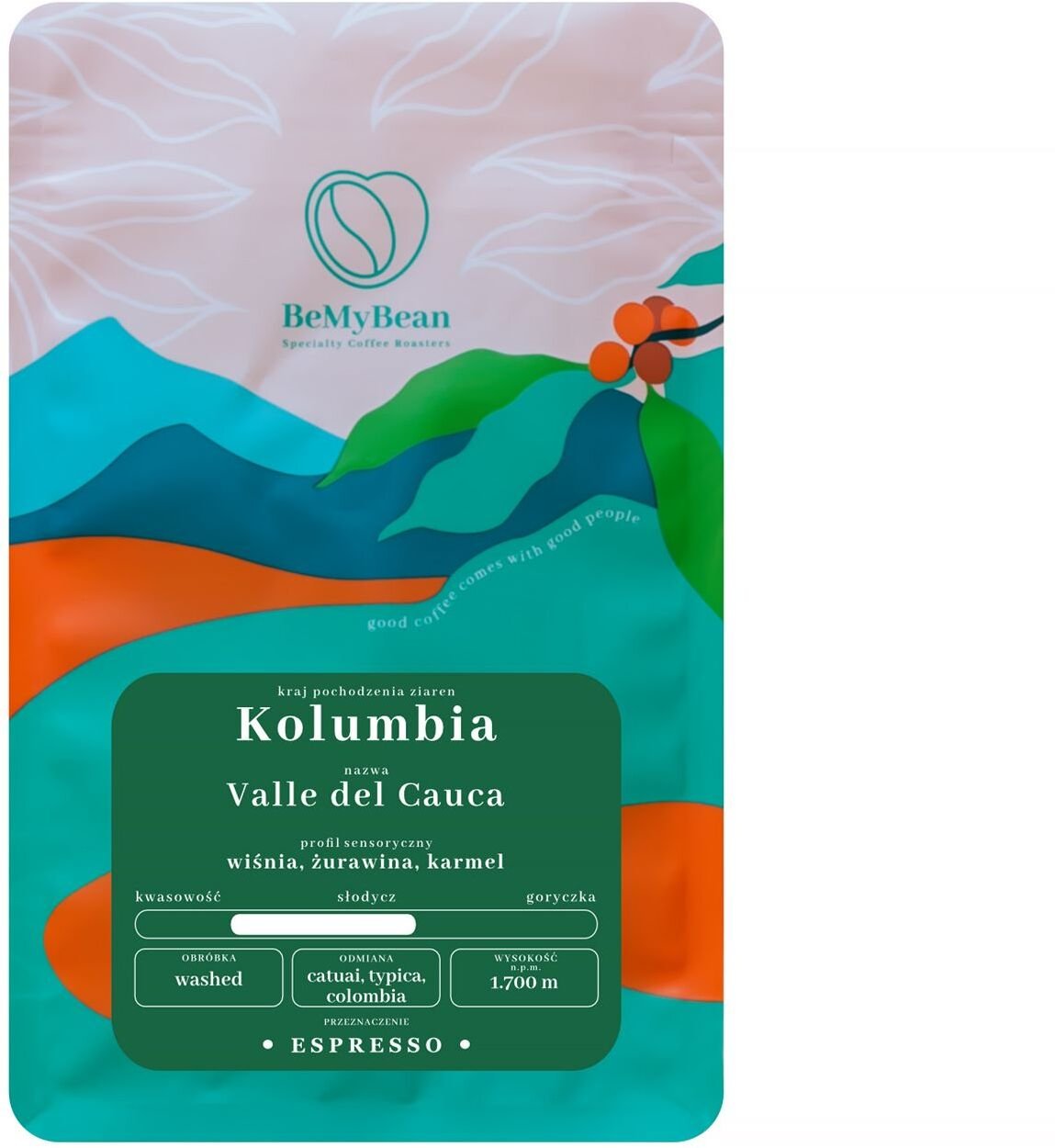 Kawa ziarnista BeMyBean Kolumbia Valle del Cauca 1 kg