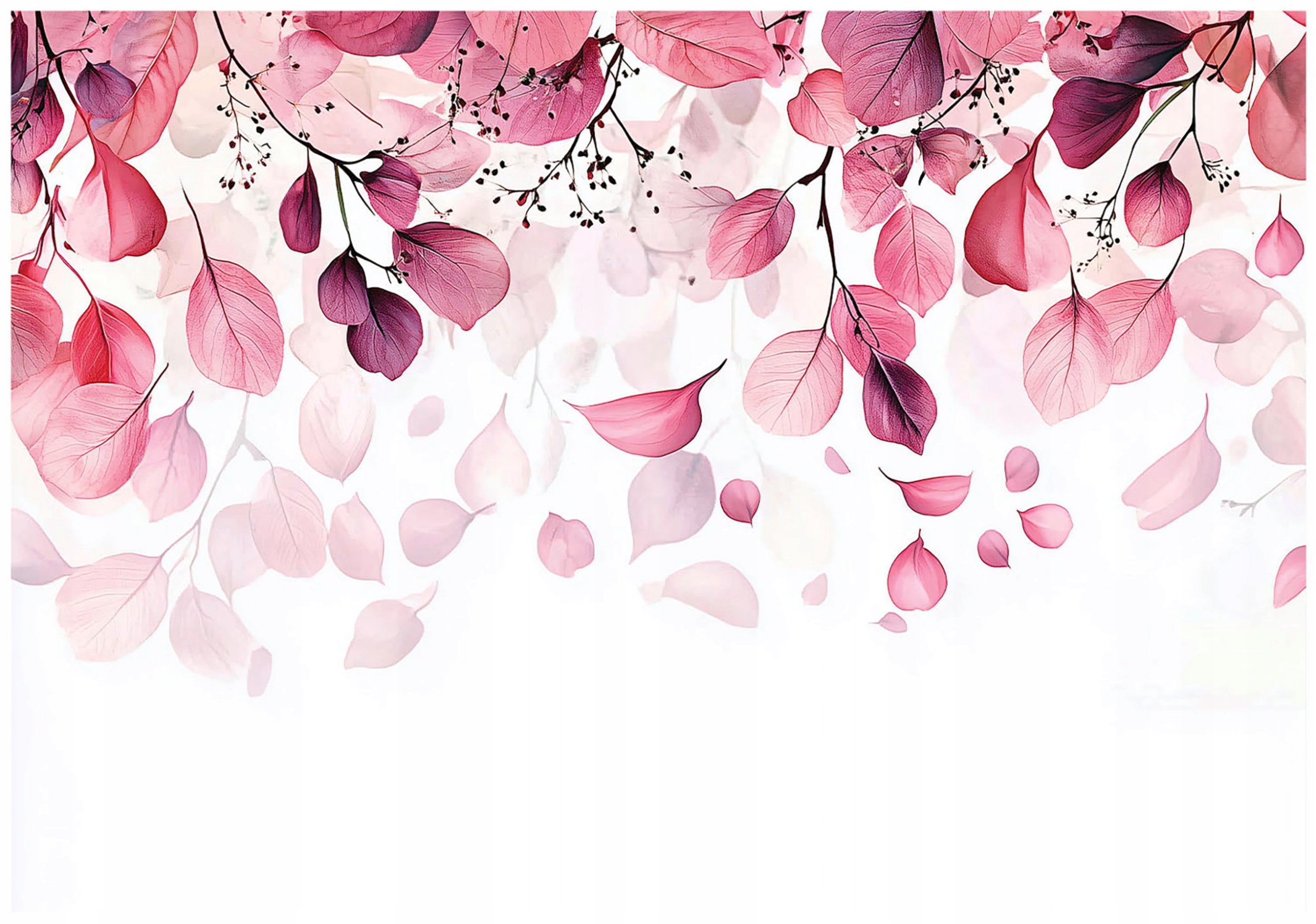 Fototapeta Liście Wiszące Różowe Sypialnia Salon Tapeta Flizelina 300X210