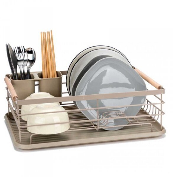 SUSZARKA DO NACZYŃ Z OCIEKACZEM I TACĄ E-8189 BEŻOWA