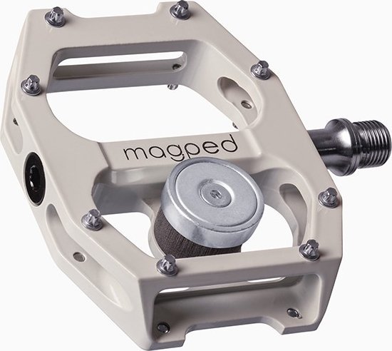 Mentor Pedały MAGPED ULTRA2 200NM (Gravel, Trekking, MTB), Magnetyczne z blokami, Siła magnesu 200Nm dla rowerzystów >75kg, Jasnoszare, Waga 328g (NEW