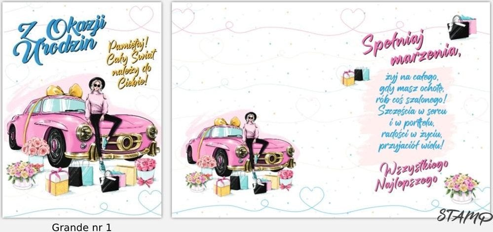 Stamp Karnet Grande + koperta wzór nr 01 Urodziny