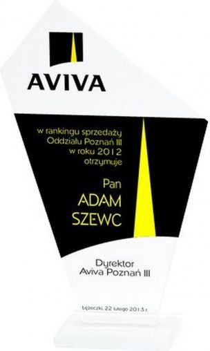 Victoria Sport Trofeum szklane grawerowane + wypełnienie farbą M64A