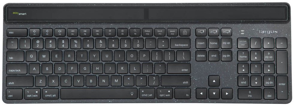 Klawiatura Targus EcoSmart* Tastatur - nachhaltige Energiegewinnung - full size - antimicrobial - hintergrundbeleuchtet - kabellos - Bluetooth 5.0 - Q
