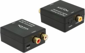 Adapter AV Delock Toslink - RCA (Cinch) czarny (63477)