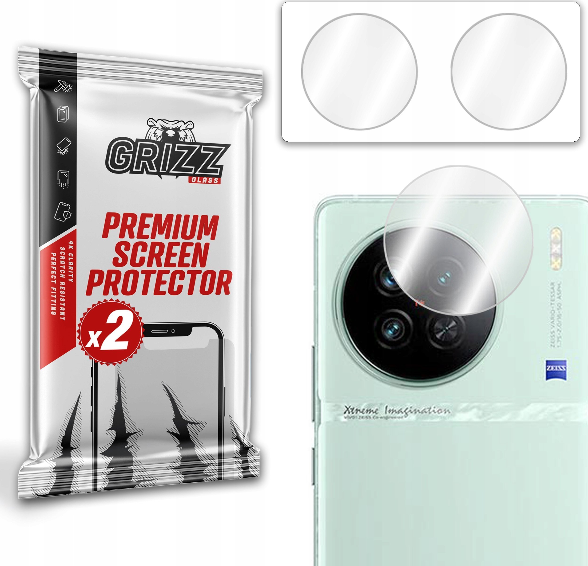 GrizzGlass Szkło na aparat GrizzGlass HybridGlass Camera Vivo X90s