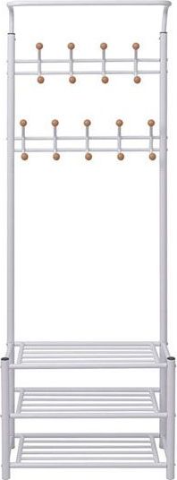 Elior Wieszak na ubrania z półkami na buty Helio - Biały