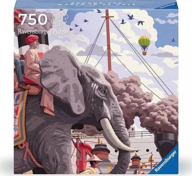 Ravensburger Puzzle 750 Art&Soul Dookoła świata w 80 dni