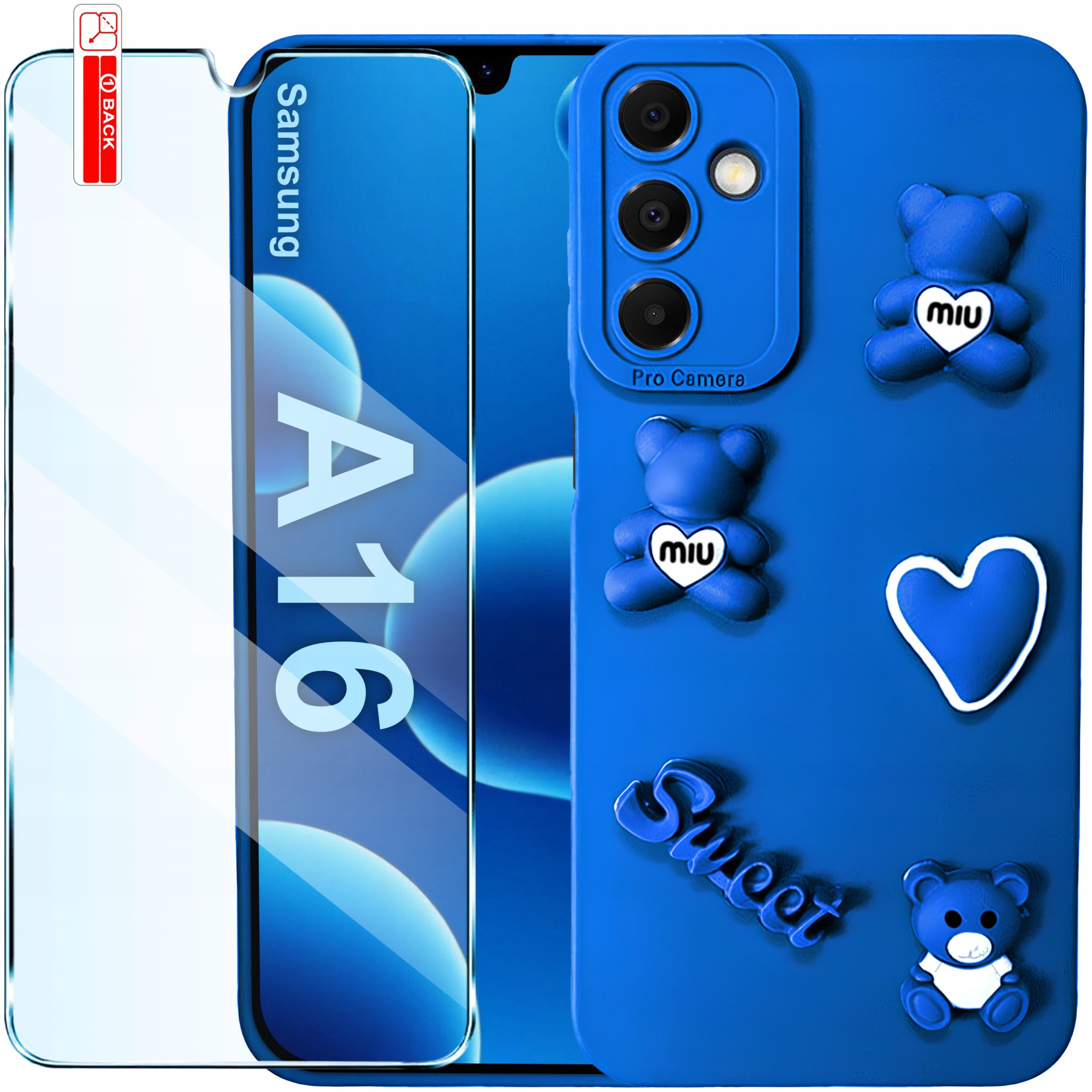 Etui do Samsung A16 4G | A16 5G silikonowe MATOWE MISIE TEDDY + Szkło 9H