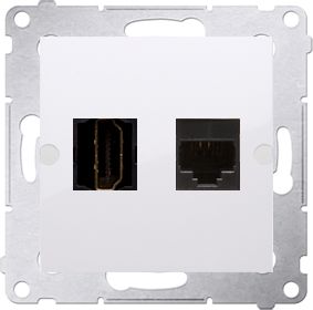 Kontakt-Simon Simon 54 Gniazdo HDMI + komputerowe RJ45 kat.6 białe (DGHRJ45.01/11)