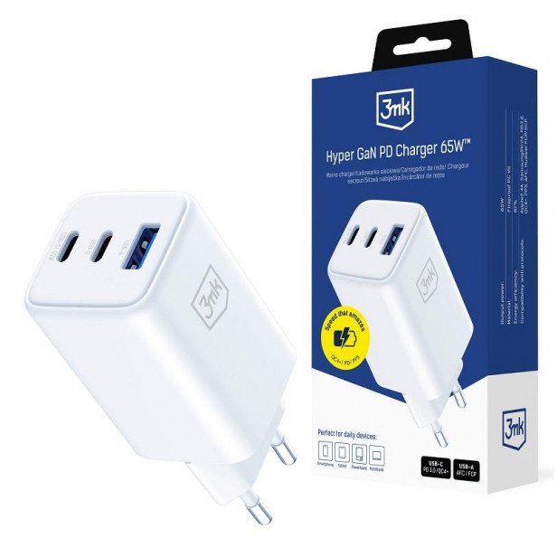 Ładowarka 3MK 3mk czerwony Ładowarka sieciowa 3mk Hyper GaN PD Charger 65W USB-C USB-A