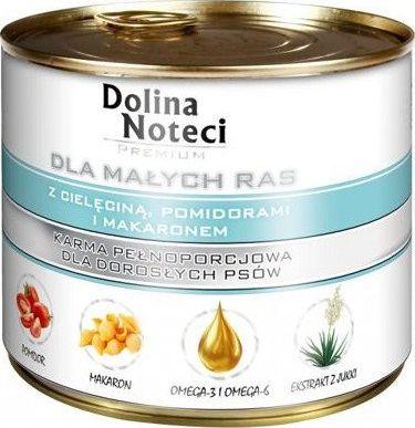Dolina Noteci Dolina Noteci PREMIUM dla psów małych ras z cielęciną pomidorami i makaronem 12x185 g