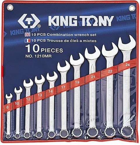 King Tony KOMPLET KLUCZY PŁASKO-OCZKOWYCH 10 SZTUK 8-24MM [jm.KPL] - KY1210MR