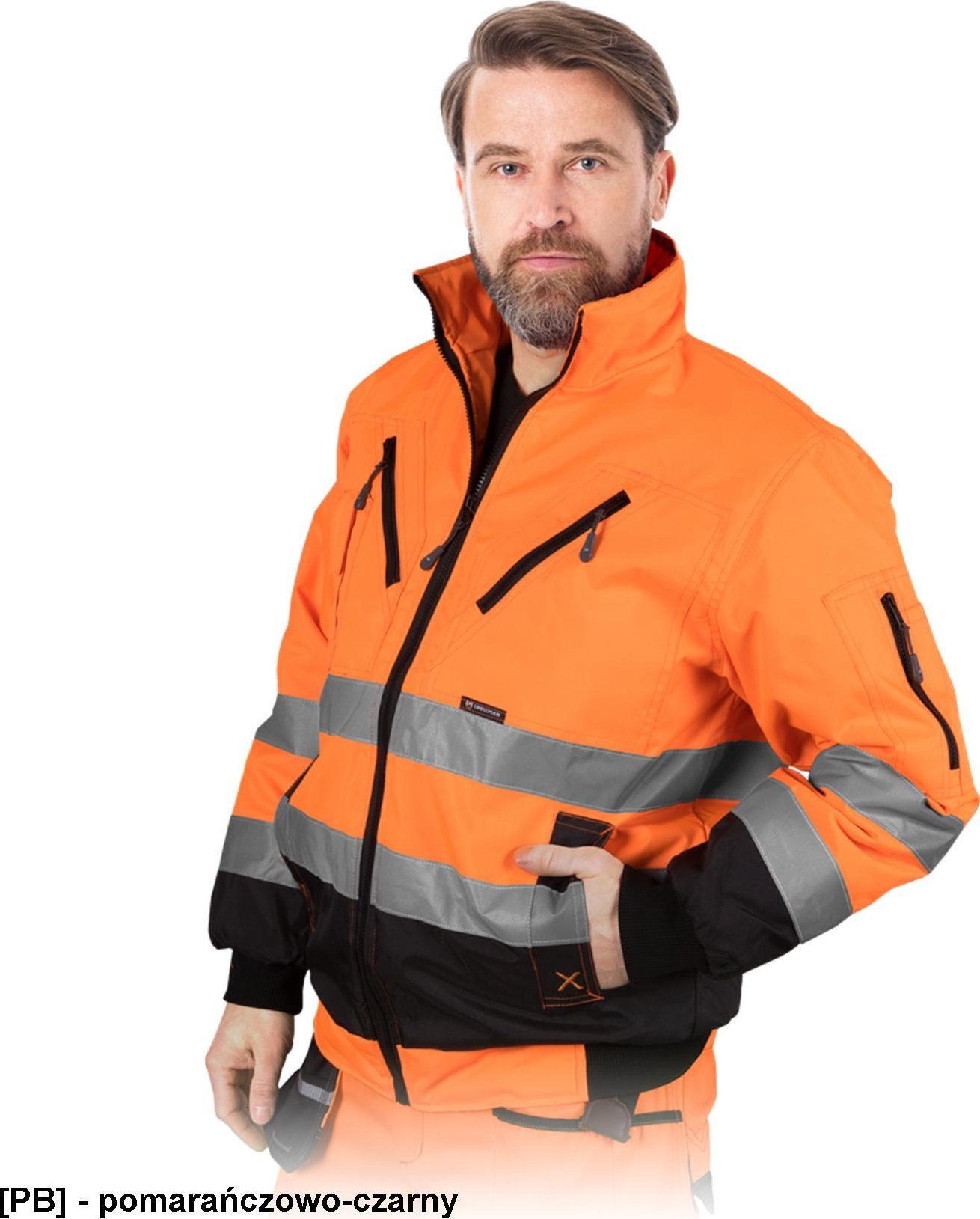 Kurtka męska R.E.I.S. LH-XVERT-XR - Kurtka ochronna ocieplana XVERT, tkana - żółto-czarny XL