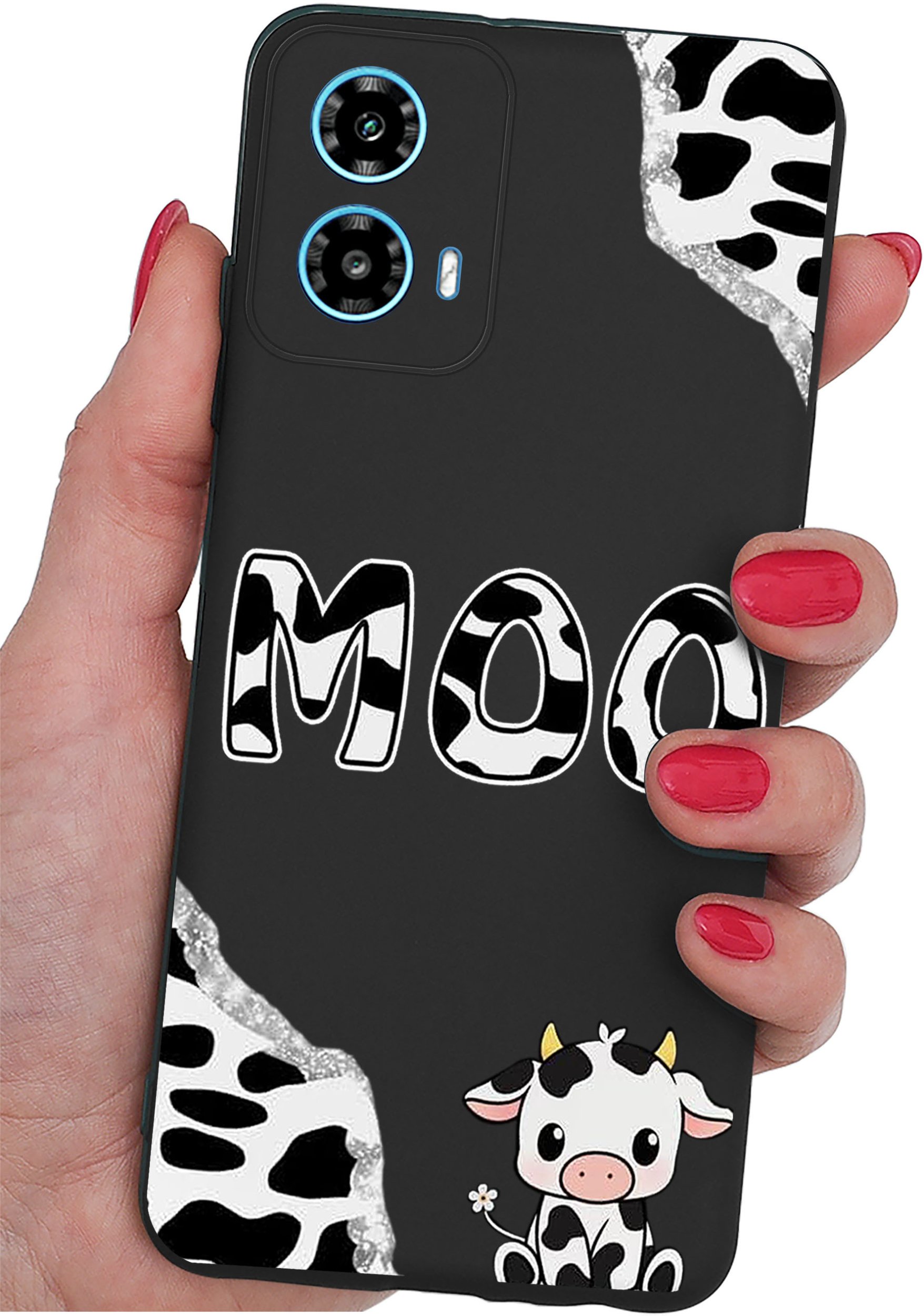 ETUI do Motorola Moto G34 5G WZORY |SILIKONOWE MATT CASE + SZKŁO 9H