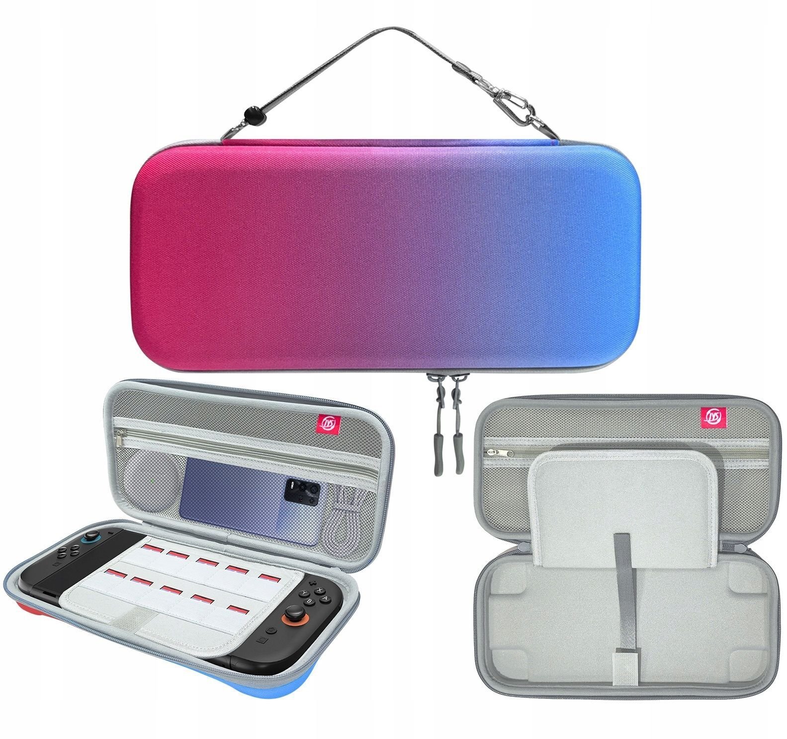 Twardy Sztywny Pokrowiec Futerał Etui Walizka Case Do Nintendo Switch 2 Ns2 / Jys-ns2283 / Niebiesko - Czerwony