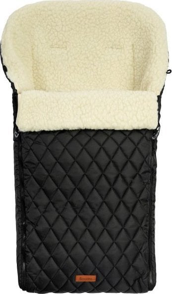 Sensillo ŚPIWOREK PIKOWANY WEŁNA - BLACK DO WÓZKA