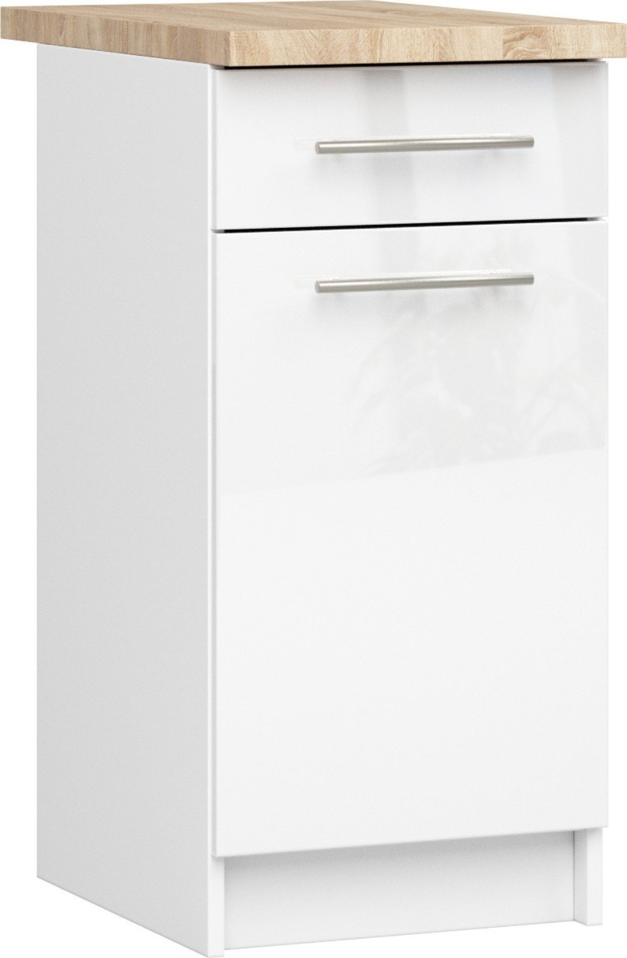 Fabryka Mebli Akord SZAFKA KUCHENNA OLIWIA S 40cm 1D 1S + BLAT BIAŁA / BIAŁY POŁYSK