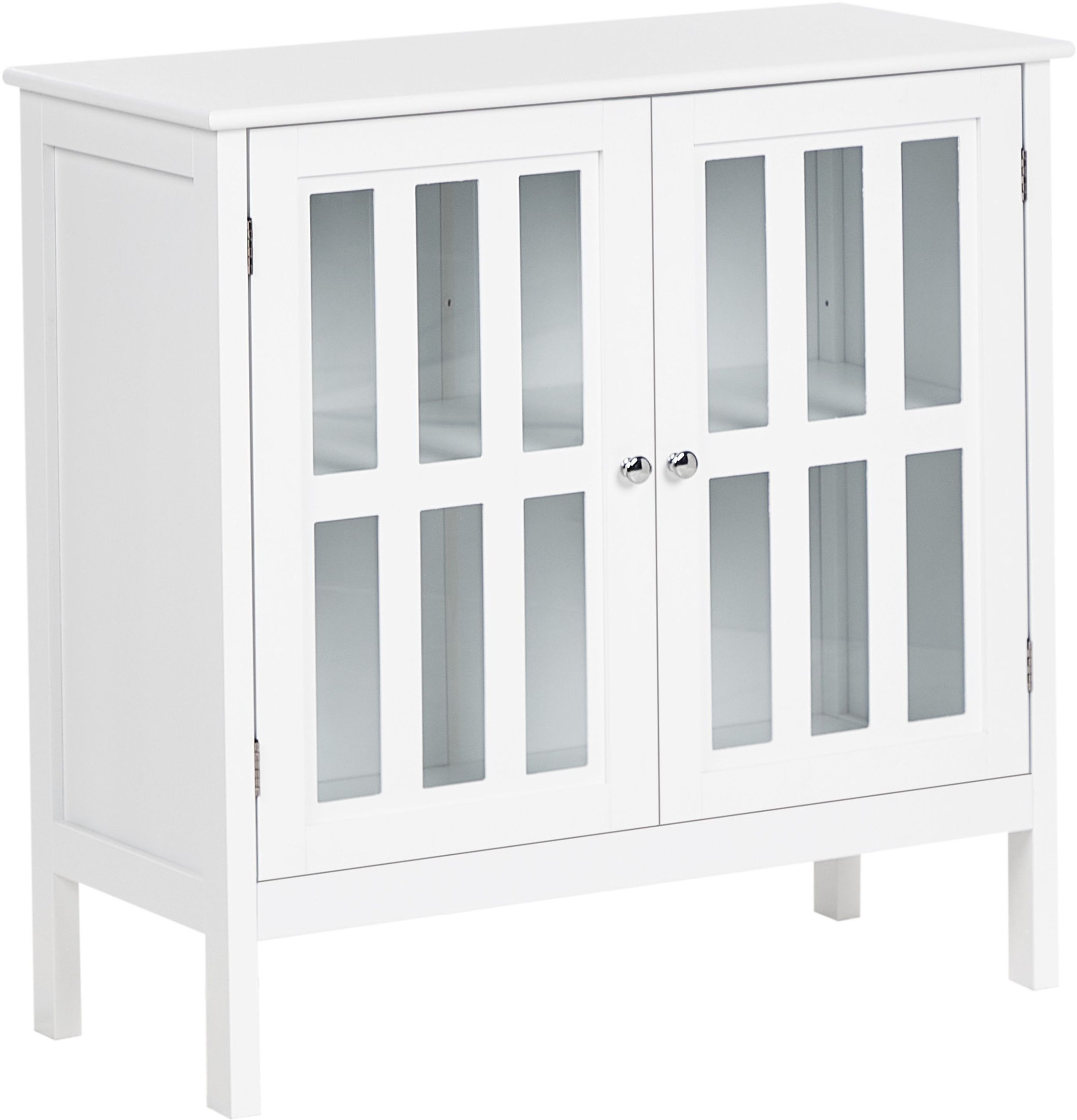 Szafka ze szklanymi drzwiami MIRAM Drewno 80 cm Biały