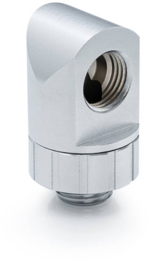 BitsPower Artemis 90 Grad Fitting - obrotowy, srebrny piaskowany