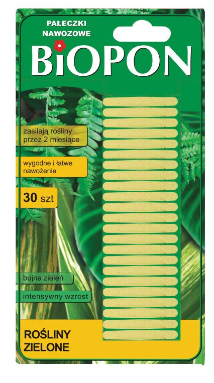 Biopon pałeczki nawozowe do roślin zielonych 30 sztuk (1125)