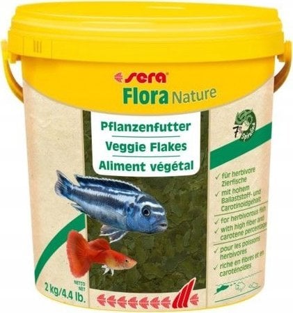 Sera Flora Nature 10 l, płatki - pokarm premium