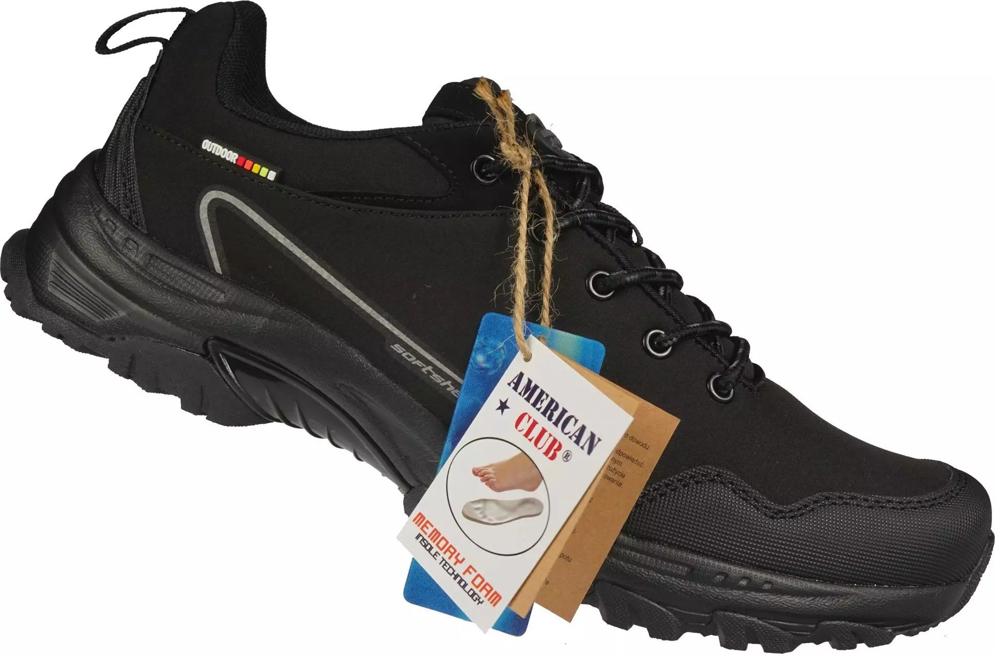 Buty trekkingowe męskie American Club Męskie buty trekkingowe American Club WT235/24 czarne buty sportowe 46