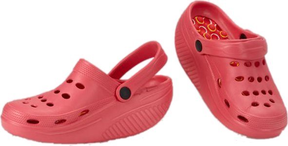 Klapki krokodylki na kołyskowej podeszwie czerwone rozmiar 34