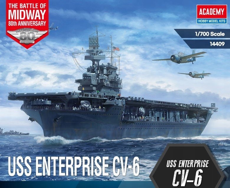Academy Model plastikowy Statek USS CV-6 Enterprise Battle of Midway Academy