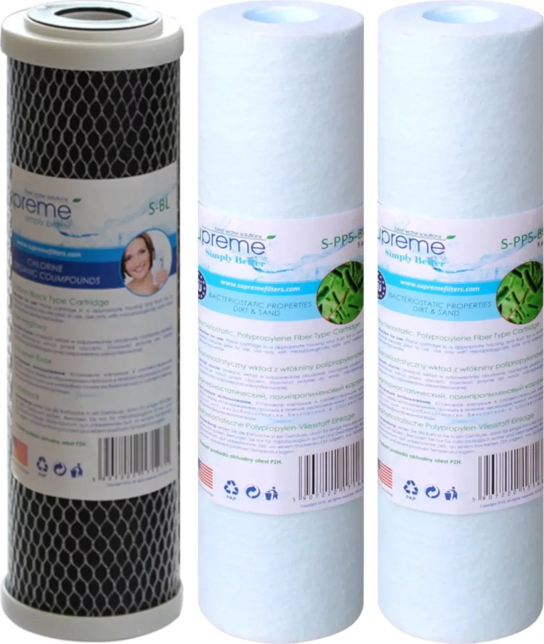 Supreme Premium Komplet 3 wkładów wstępnych do systemu odwróconej osmozy