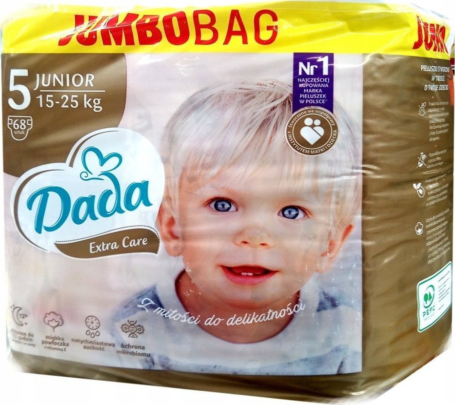 Dada Pieluchy Extra Care 5, 15-25 kg, 68 szt.
