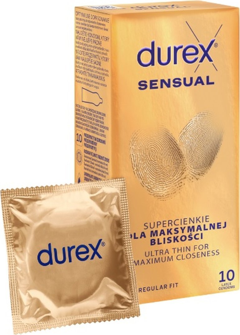 Durex Sensual super cienkie prezerwatywy lateksowe 10szt