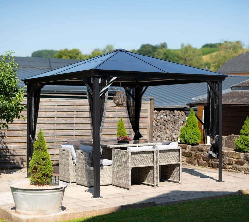 SOJAG SOJAG Pawilon aluminiowy Altana Verona 10x10 z moskitierą szary 298x298x260 cm