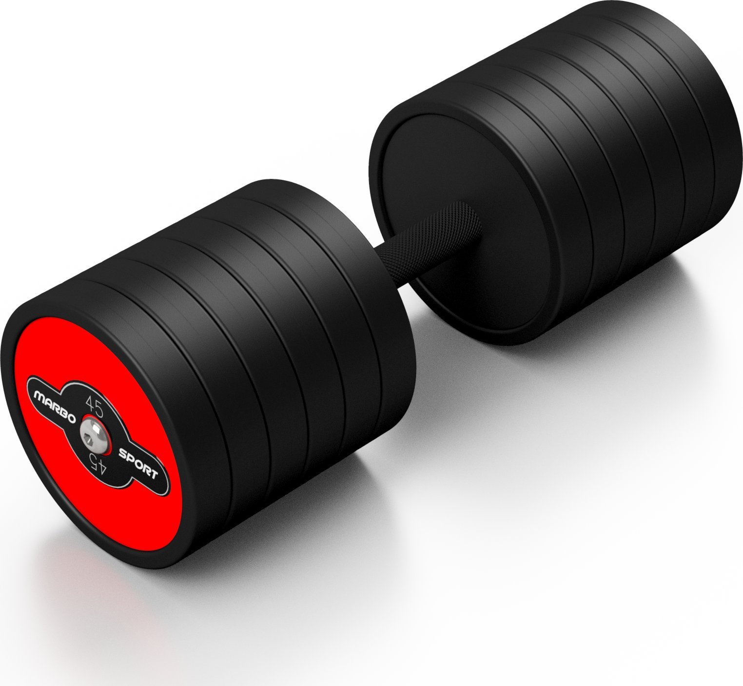 Hantla stalowa gumowana 45 kg czerwony połysk - Marbo Sport