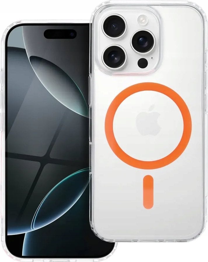 Drop Glue Colorful Ring Mag Cover kompatybilny z MagSafe pasuje do IPHONE 12 PRO MAX pomarańczowy