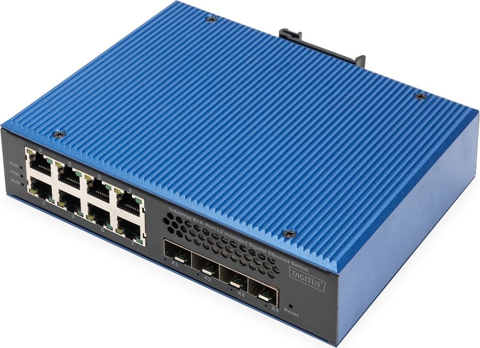 Switch Digitus DIGITUS Ind. 8+4SFP+Port L3 managed Gigabit Ethernet Switch 8 x GE RJ45 + 4 SFP+ Port