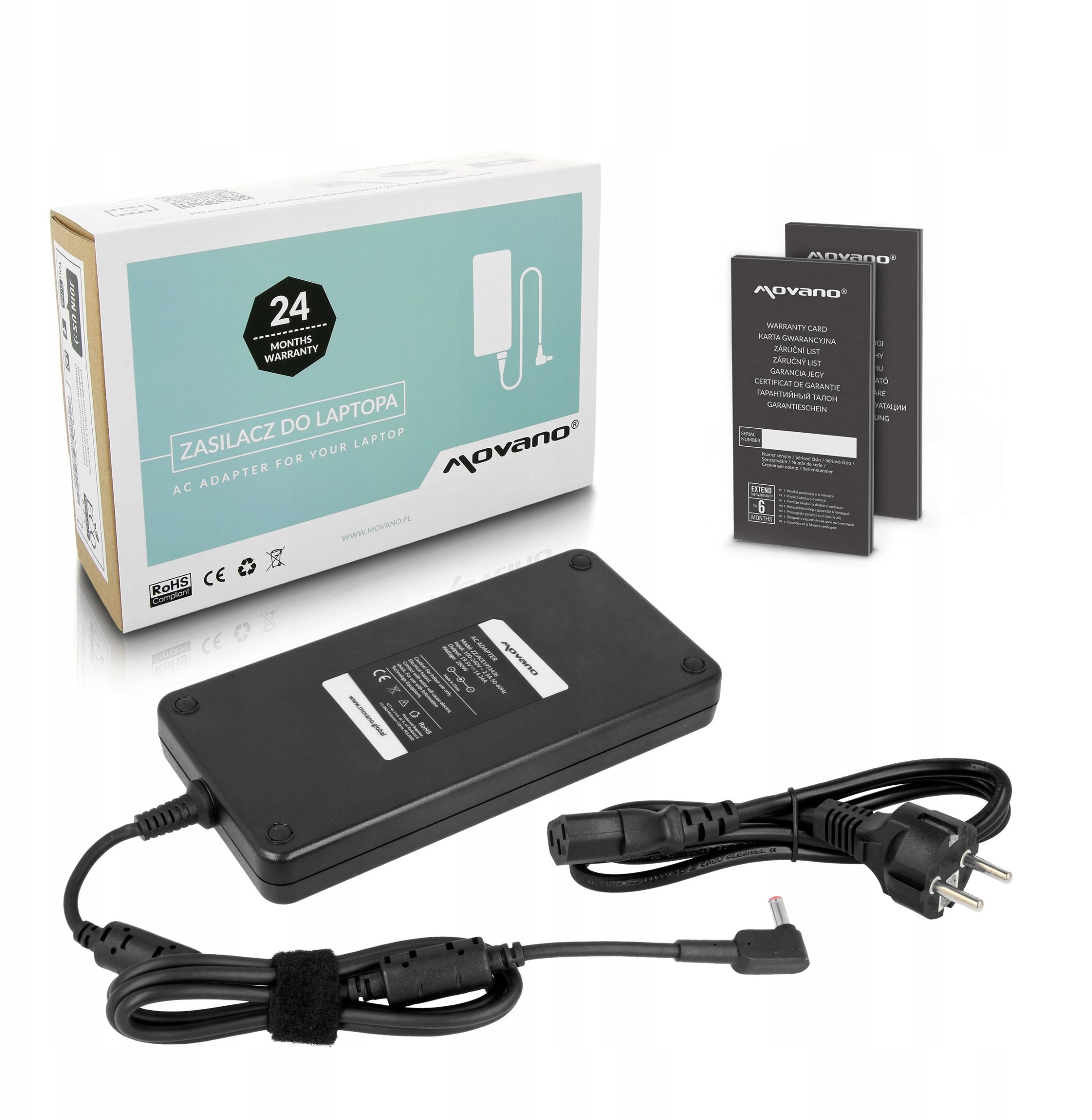 Zasilacz Movano 19.5v 14.36a (5.5x1.7) 280W do Acer