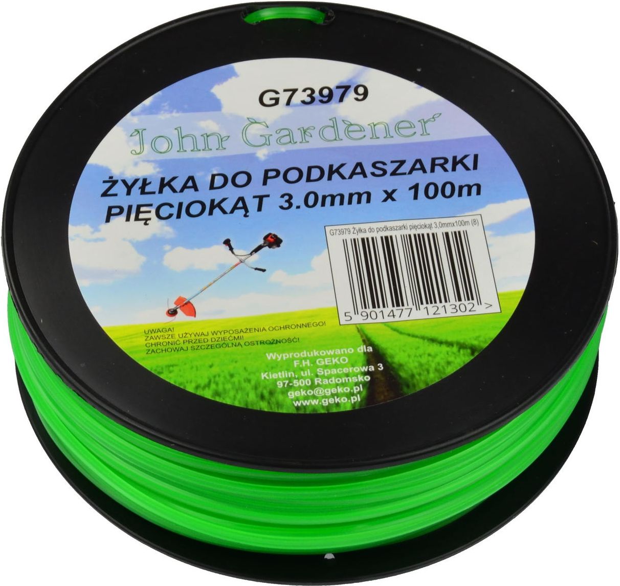 Geko Żyłka do podkaszarki pięciokąt 3,0mmx100m (20)