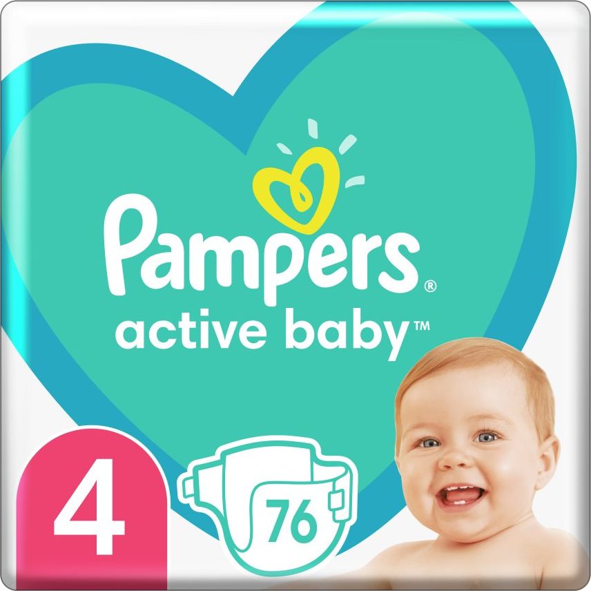 Pampers Pieluchy Active Baby 4, 9-14 kg, 76 szt.