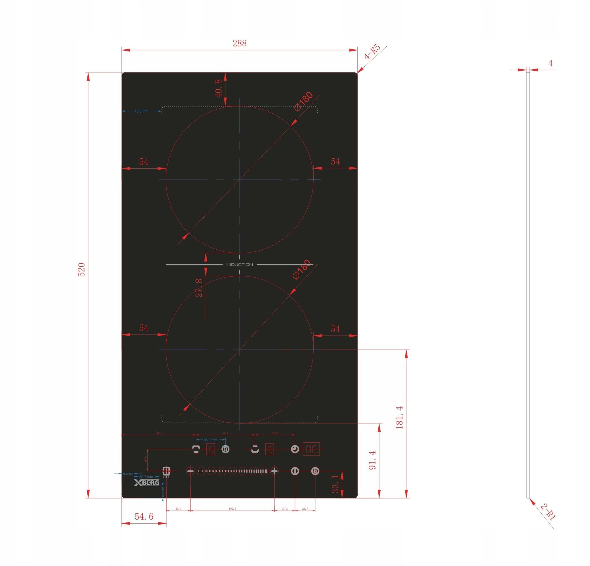XBERG PŁYTA INDUKCYJNA XBERG BRGI3210L 30cm DOMINO