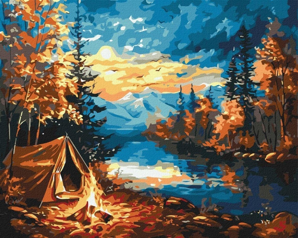 Malowanie po numerach - Noc w lesie 40x50cm