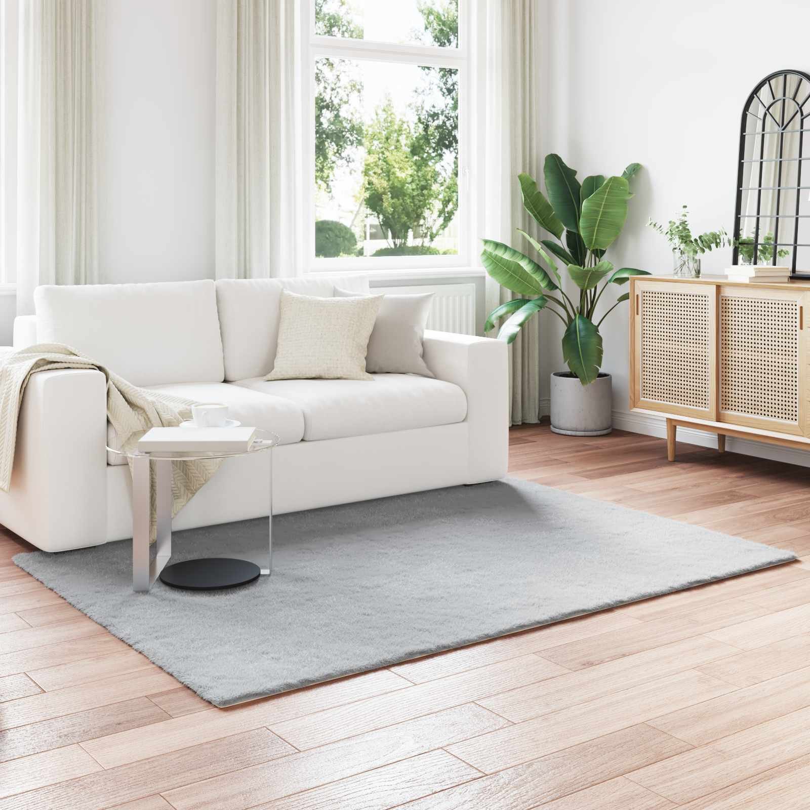 vidaXL Dywan z sztucznego królika Olite szary 160 x 230 cm Poliester